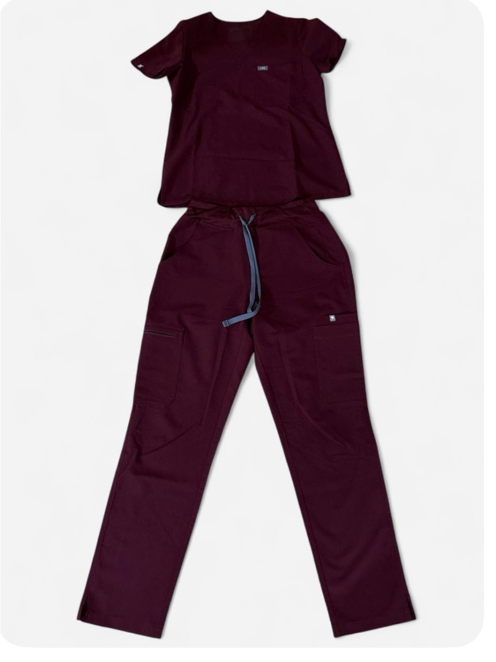 Figs Women's Straight-Leg Scrub Set in Burgundy